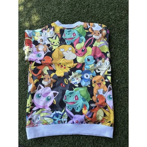 Official Pokemon All Over Print Characters Pull Over Unisex Small - Picture 2 of 3